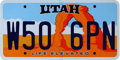 UT license plate W506PN