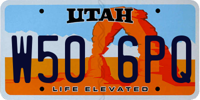 UT license plate W506PQ