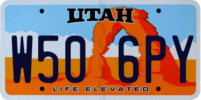 UT license plate W506PY