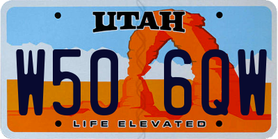 UT license plate W506QW