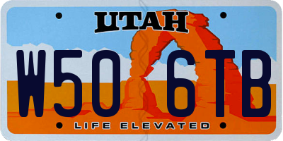 UT license plate W506TB