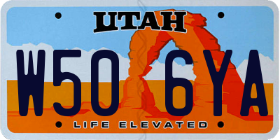 UT license plate W506YA