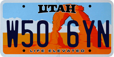 UT license plate W506YN