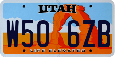 UT license plate W506ZB