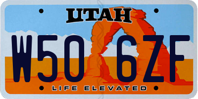 UT license plate W506ZF