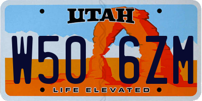UT license plate W506ZM
