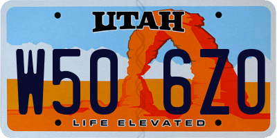 UT license plate W506ZO