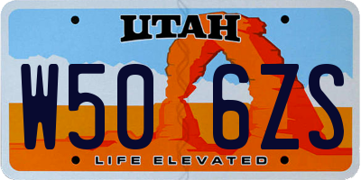 UT license plate W506ZS
