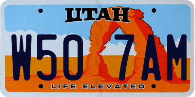 UT license plate W507AM