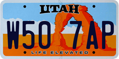 UT license plate W507AP