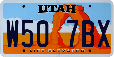 UT license plate W507BX