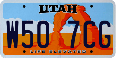 UT license plate W507CG