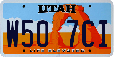 UT license plate W507CI