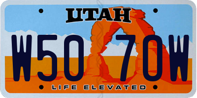UT license plate W507OW