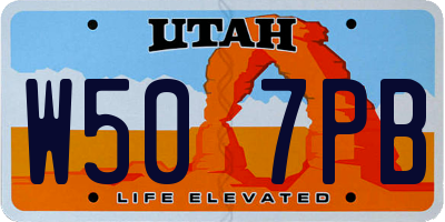 UT license plate W507PB