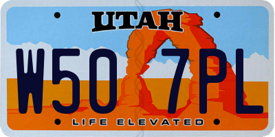 UT license plate W507PL