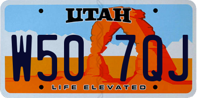 UT license plate W507QJ