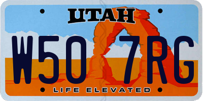 UT license plate W507RG