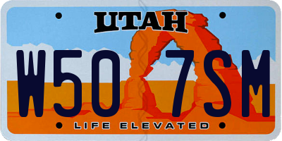 UT license plate W507SM