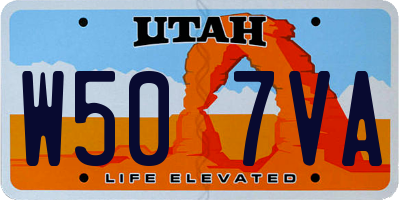UT license plate W507VA