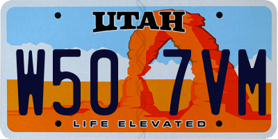 UT license plate W507VM