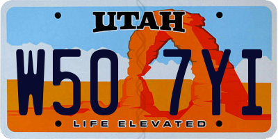 UT license plate W507YI