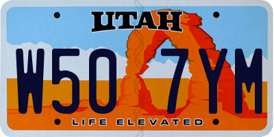 UT license plate W507YM