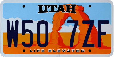 UT license plate W507ZF