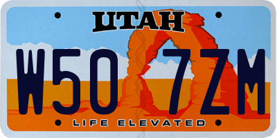 UT license plate W507ZM