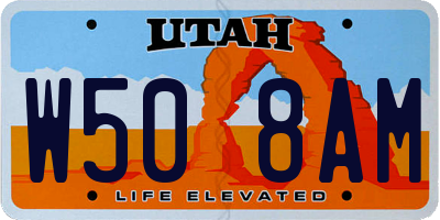 UT license plate W508AM