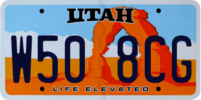 UT license plate W508CG