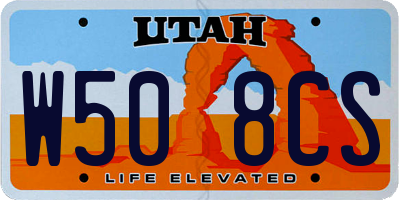 UT license plate W508CS