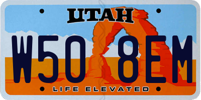 UT license plate W508EM