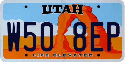 UT license plate W508EP
