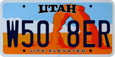 UT license plate W508ER