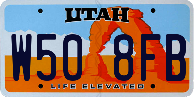 UT license plate W508FB