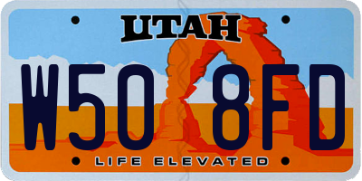 UT license plate W508FD