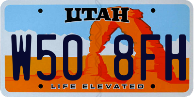 UT license plate W508FH