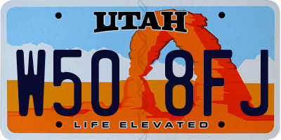UT license plate W508FJ