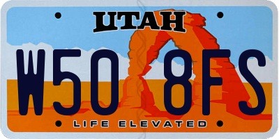 UT license plate W508FS
