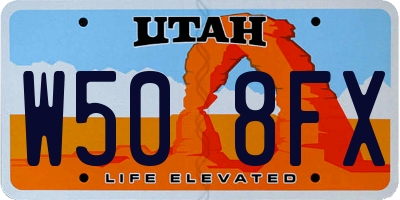 UT license plate W508FX