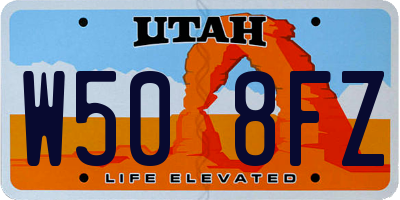 UT license plate W508FZ