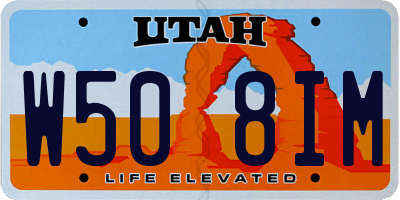 UT license plate W508IM