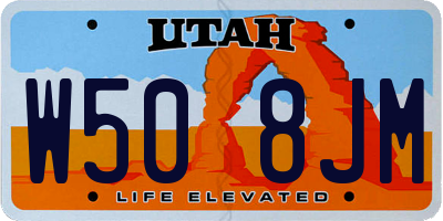 UT license plate W508JM