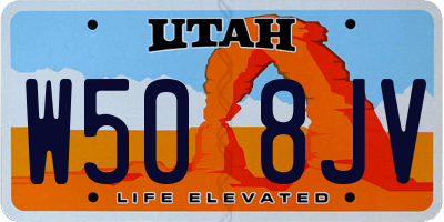 UT license plate W508JV