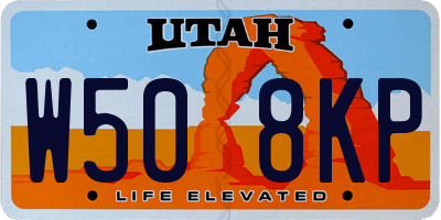UT license plate W508KP