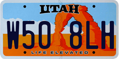 UT license plate W508LH