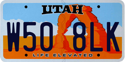 UT license plate W508LK
