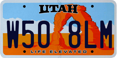 UT license plate W508LM