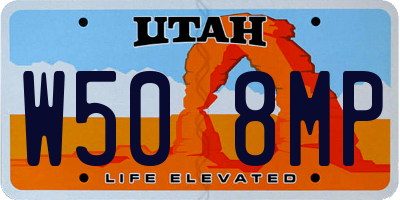 UT license plate W508MP